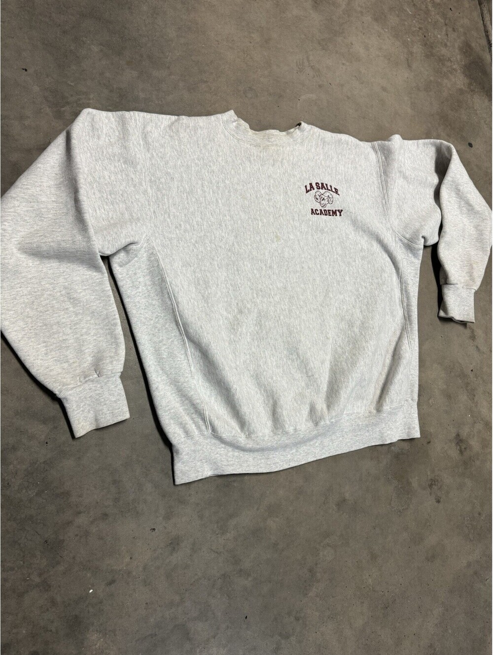Vintage 90s La Salle Academy Gray Crewneck Sweatshirt XL